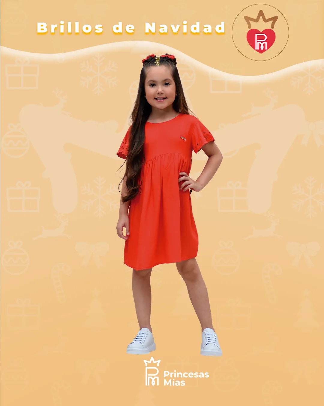 Vestido rojo coral con mangas bordadas – Look comfy & chic 172882
