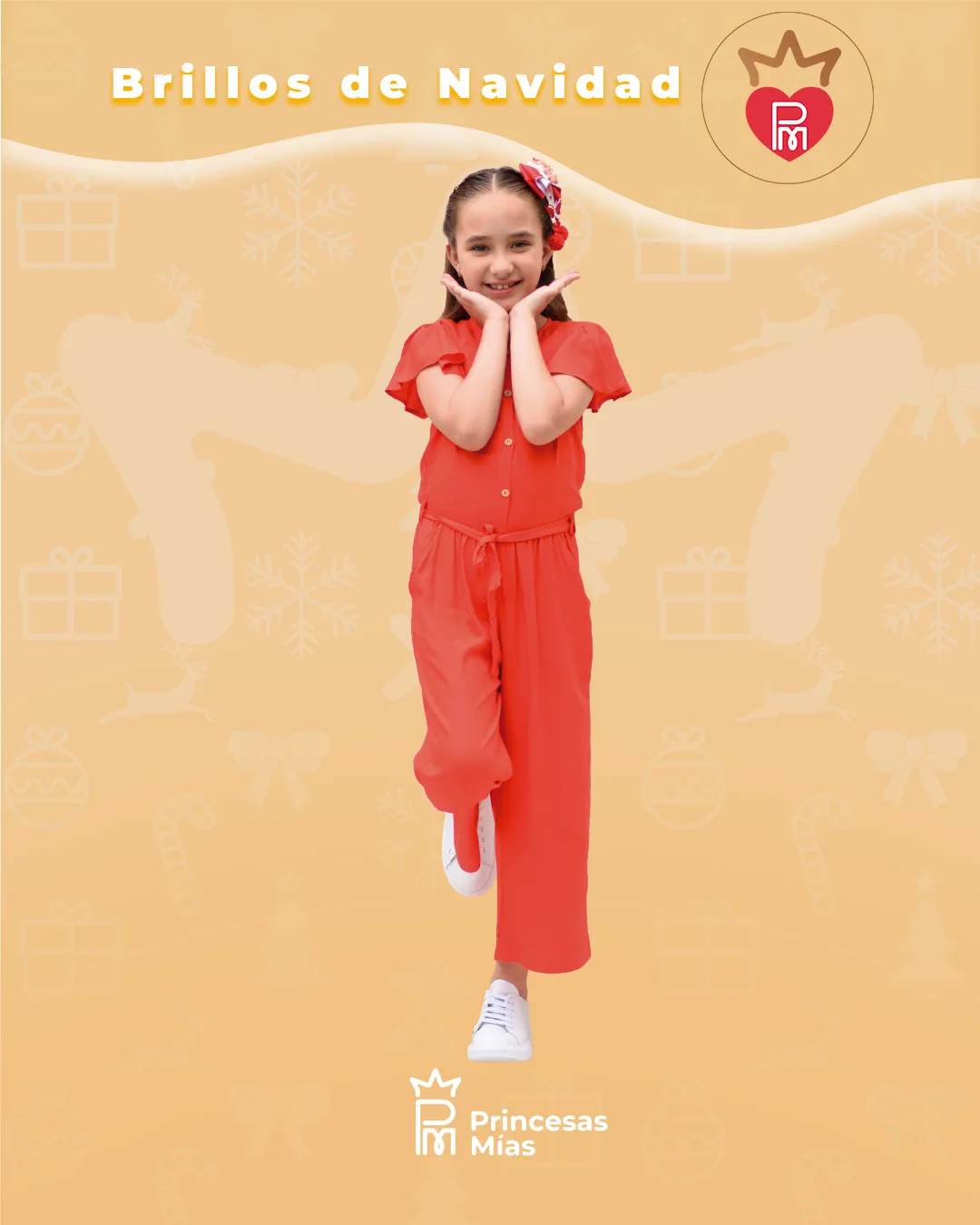 Enterizo rojo coral con lazo en la cintura – Look comfy & chic 172970