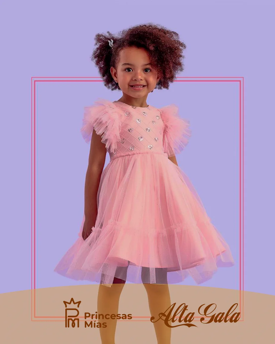 VESTIDO ROSA DE TULL 22126