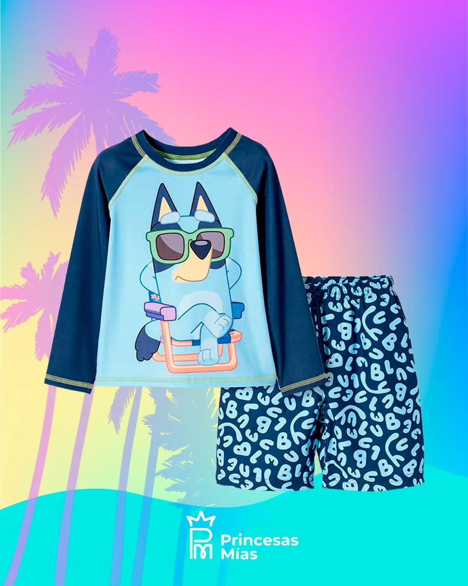 Traje de Baño Bluey Niño Protección UV 50