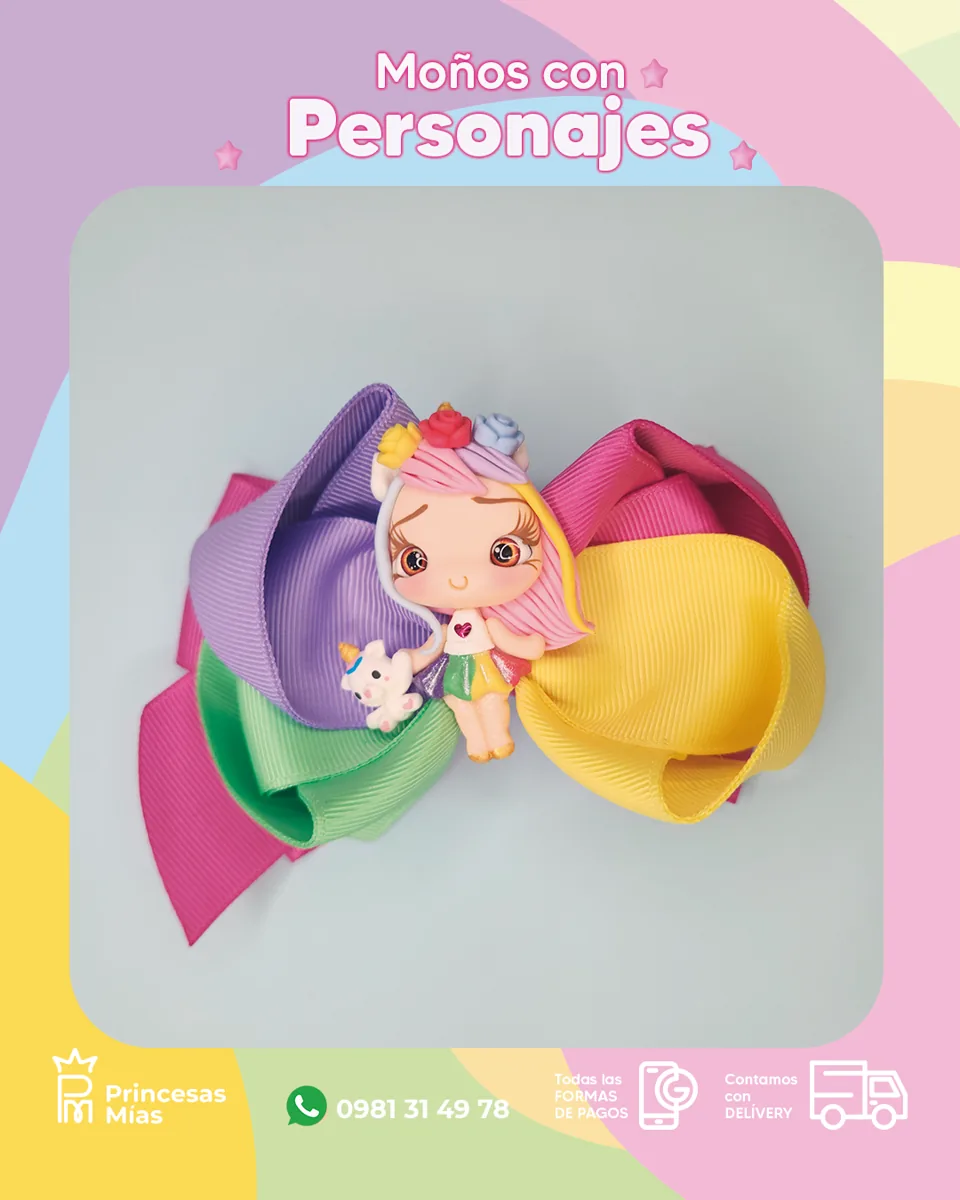 Moño Arcoíris con Muñequita Fantasy 1100-4