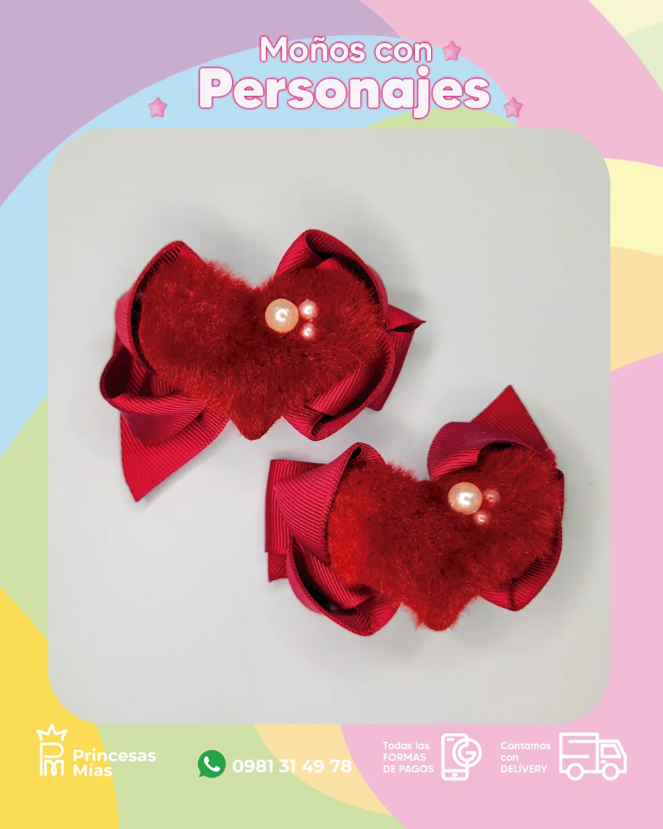 Par de moños Corazón  ❤️🎀1400-2