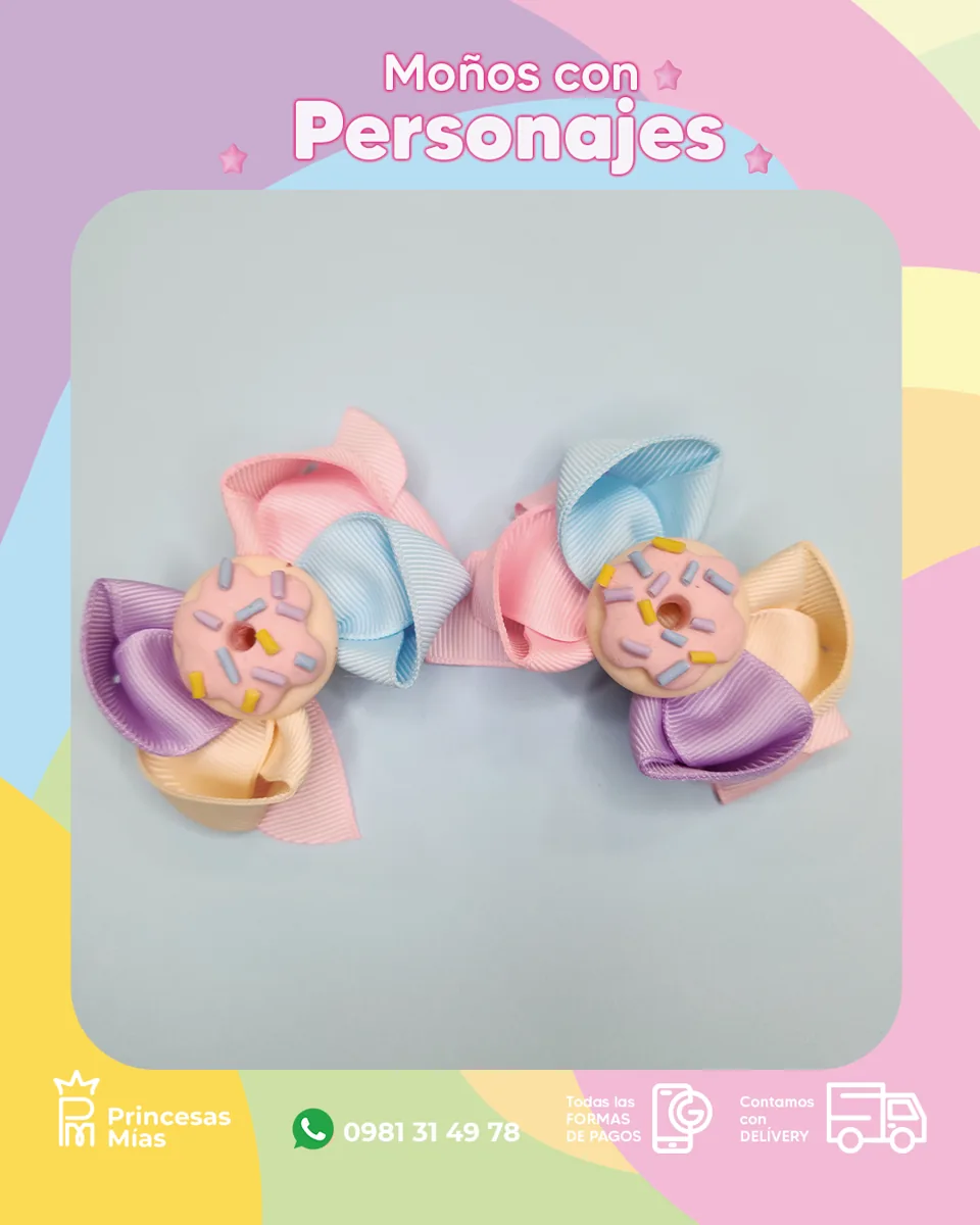 Moños Donitas Pastel 🍩1100-24