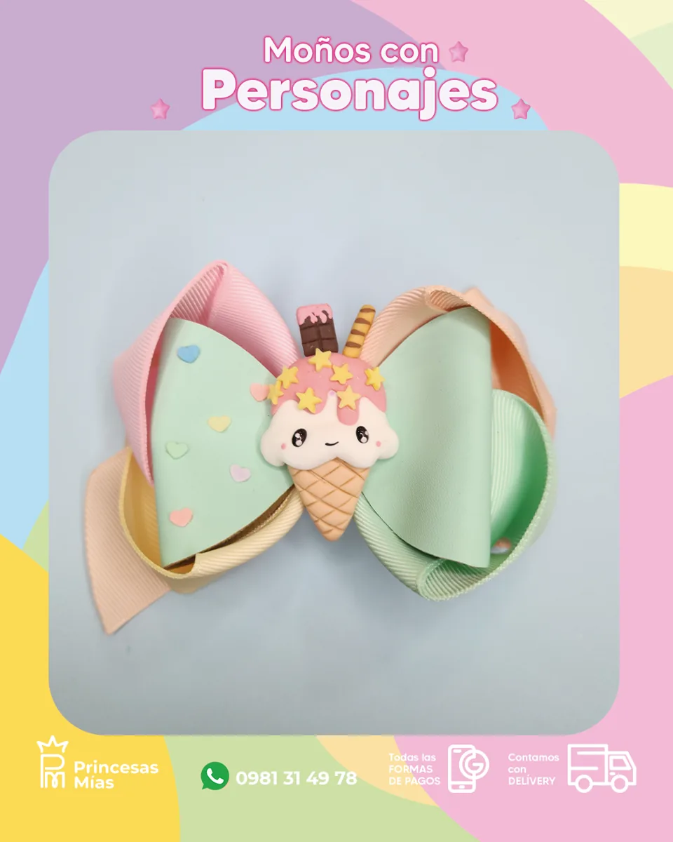 Moño Heladito Pastel 🍦1100-28