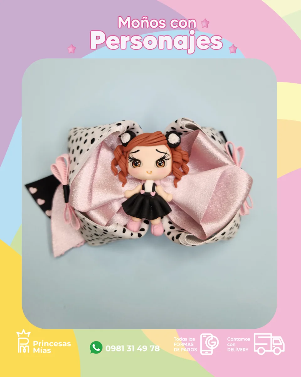 Moño Muñequita Chic Panda 🖤🐼1100-25