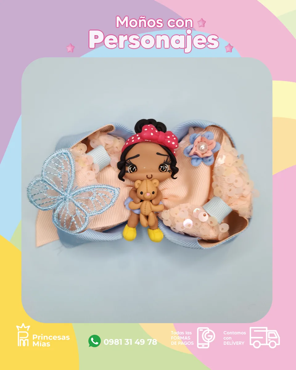 Moño Muñequita con Osito 🧸1100-18