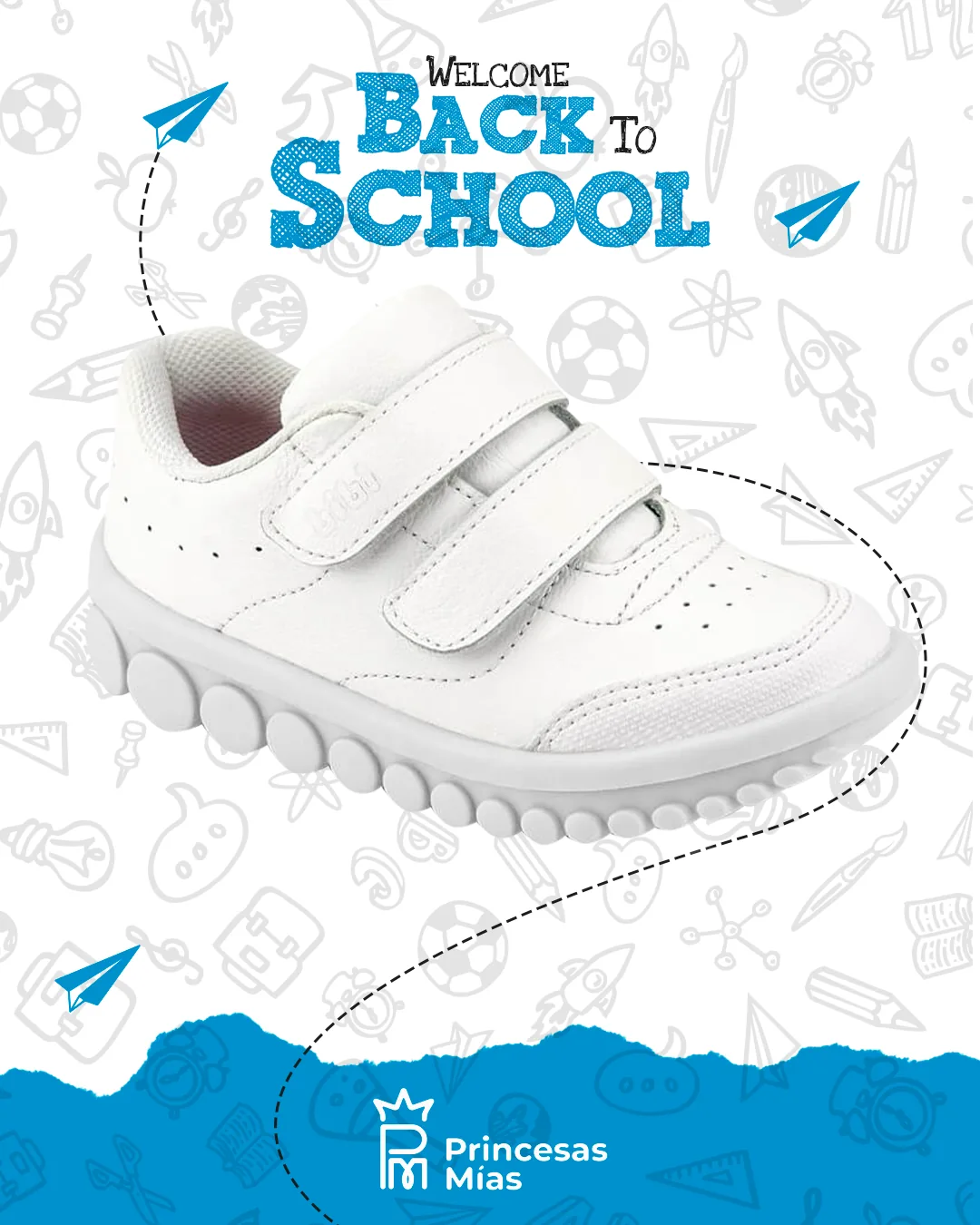 Tenis Escolar Bibi Unisex 2.0 – Blanco (Cuero) 1158005