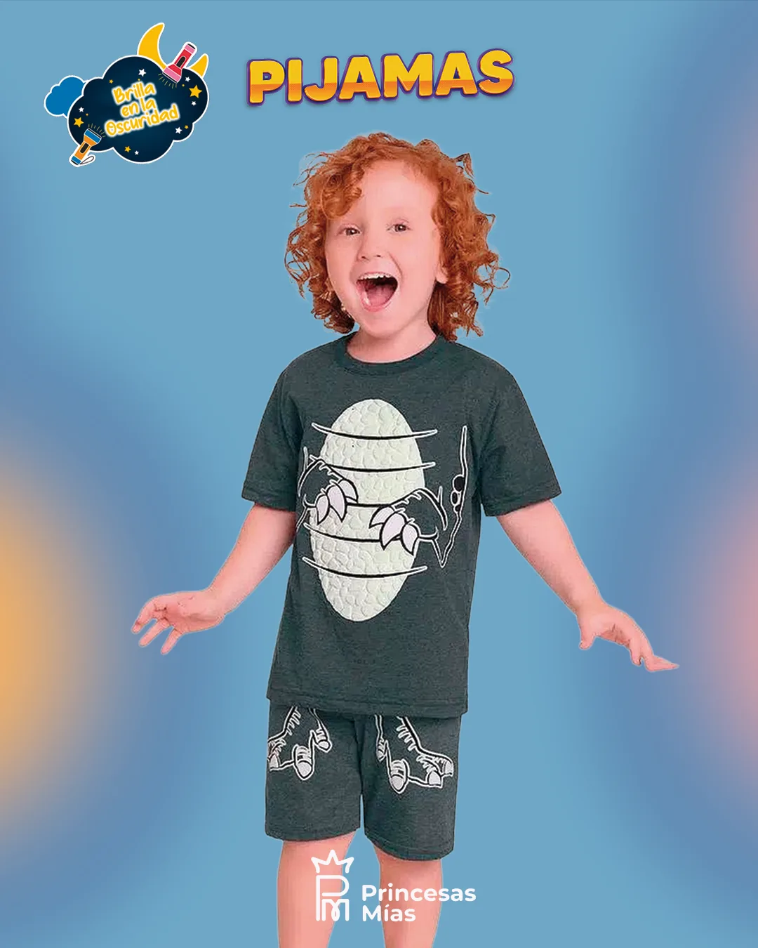 Pijama niño “Dino” – Brilla en la oscuridad 👀✨ 111654