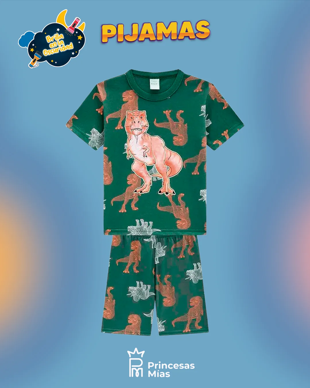 Pijama niño Dino – Brilla en la oscuridad 🦖✨ 111653