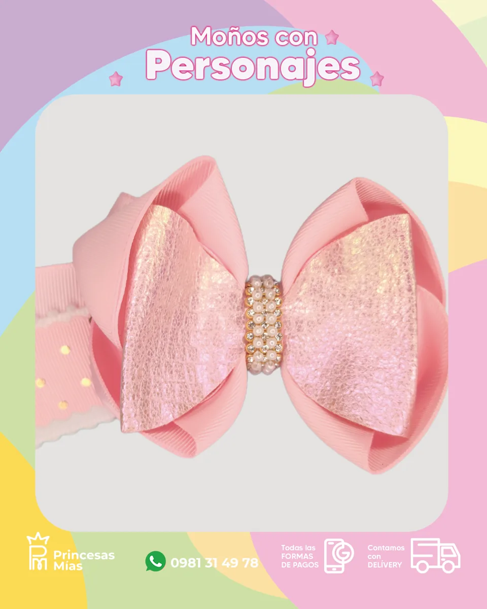 Moño rosado 💗1200-3